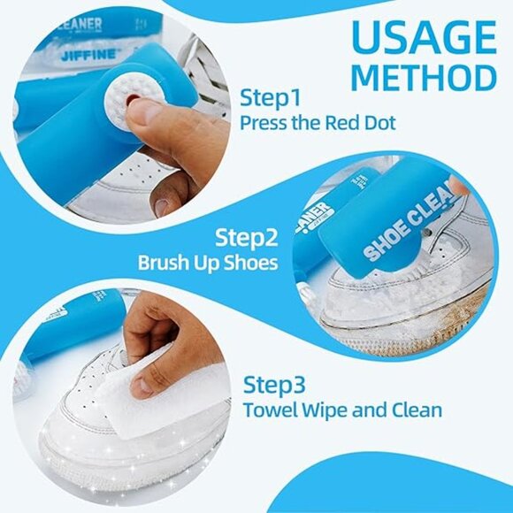 Shoe Cleaner, Shoe Cleaning Kit- 4 Oz Sneaker Cleaner with Brush and Towel - Picture 4 of 6